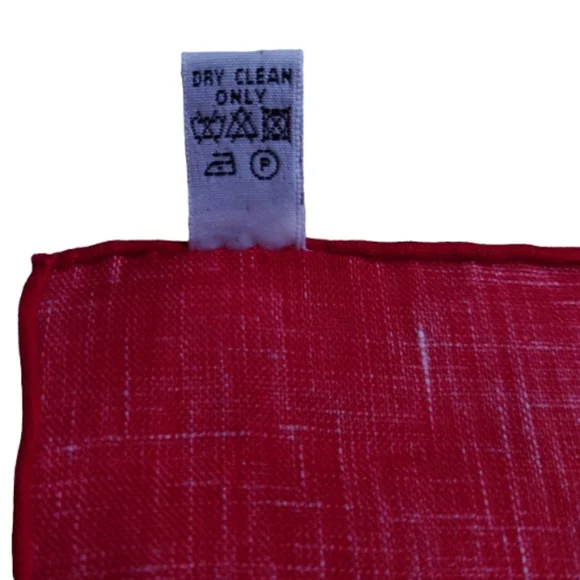 Petronius 1926 Paisley Design Linen Pocket Square Red Background